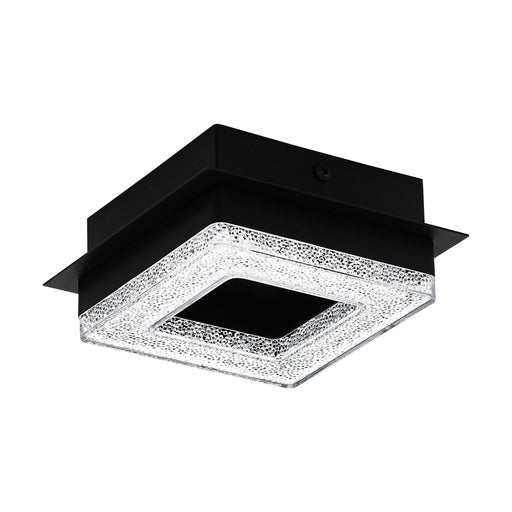 Wall Flush Ceiling Light Colour Black Shade Black Clear Plastic Crystal LED 4W Loops