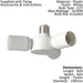 Screw In Adapter Colour White Plastic 3 x Screw Adapters Bulb E27 3x20W Loops