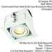 Single Square Adjustable Head Ceiling Spotlight Matt White GU10 7W Box Downlight Loops
