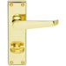 Victorian Flat Lever on Bathroom Backplate Handle 150 x 42mm Polished Brass Loops