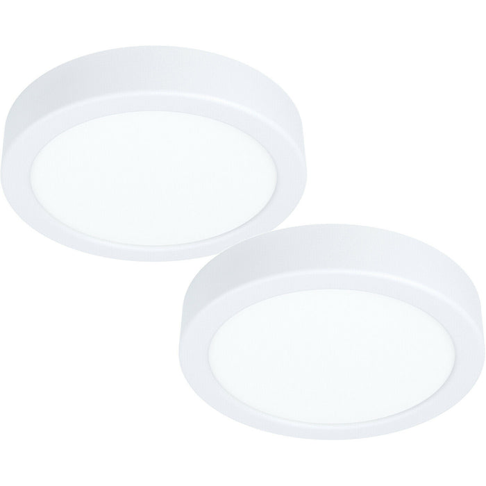 2 PACK Wall / Ceiling Light White 160mm Round Surface Mounted 10.5W LED 3000K Loops