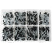 200 PACK - Assorted Size Rivets - Black Anodised - Standard & Large Flange Pins Loops