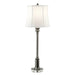 Table Lamp Taller Slim True White Cotton Linen Shade Antique Nickel LED E27 60W Loops