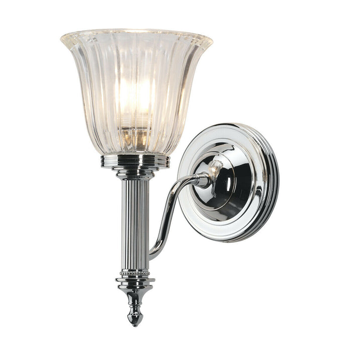 IP44 Wall Light Ribbed Clear Glass Polished Chrome LED G9 3.5W Loops