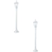 2 PACK IP44 Outdoor Bollard Light White Aluminium Lantern 60W E27 Lamp Post Loops