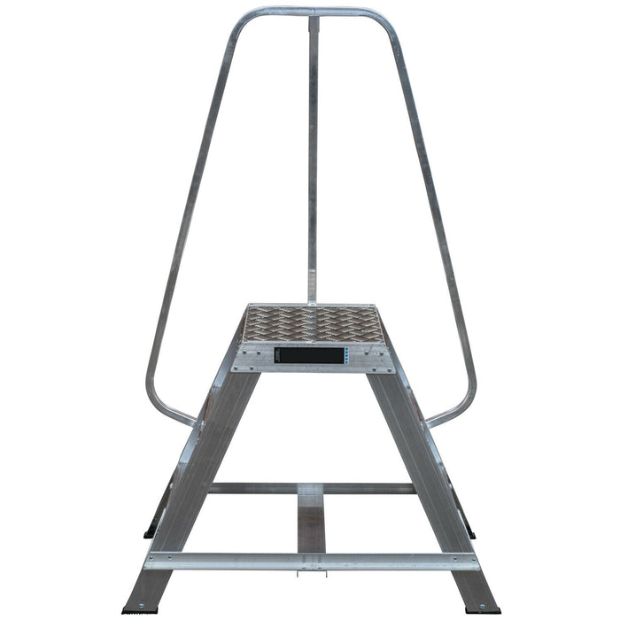 Fixed Step Ladder Hand Rails 1m Heavy Duty Double Sided Fixed Step Ladders Safety Handrail & Wide P ...