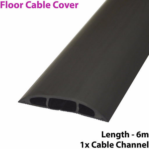 6m x 60mm Low Profile Rubber Floor Cable Cover Protector Conduit Tunnel Sleeve Loops