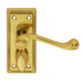 PAIR Reeded Design Scroll Lever on Bathroom Backplate 112 x 48mm Polished Brass Loops