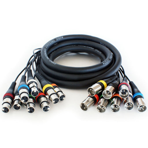 6m 8 Way XLR Male to Female Loom Cable Microphone Stage Snake Multicore Lead Loops