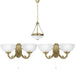 Ceiling Pendant Light & 2x Matching Wall Lights Bronze & White Satin Glass Shade Loops