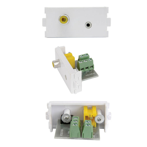 2.5MM & RCA COMPOSITE VIDEO SOCKET Module Modular WALL FACE PLATE OUTLET Loops