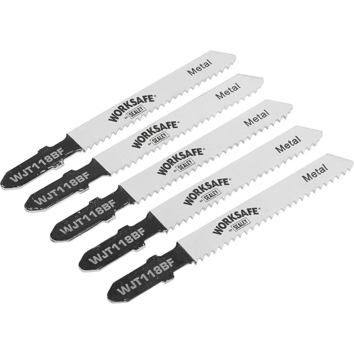 5 PACK 55mm Bi-Metal Jigsaw Blade - 12 TPI - Wavy Set Teeth - Metal Saw Blade Loops