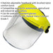 Brow Guard with Full Face Shield - Ratchet Adjustable Headband - Impact Grade F Loops