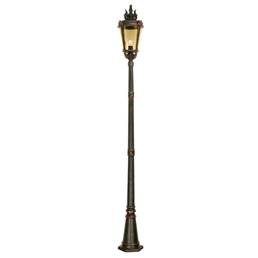 Outdoor IP44 1 Bulb Lamp Post Weathered Bronze LED E27 150W Loops