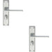 2x Flat Straight Lever on Bathroom Backplate Handle 180 x 40mm Satin Chrome Loops