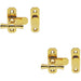 2x Window T Handle Fastener 57 x 19mm Polished Brass Cabinet Door Lock Loops