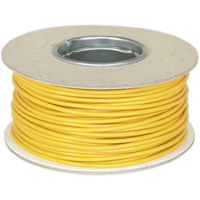 50m Yellow Automotive Cable - 25 Amps - Thin Walled - Single Core Conductor Loops