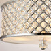 Semi Flush Ceiling Light Chrome & Crystal 3 Bulb Large Round Feature Lamp Holder Loops