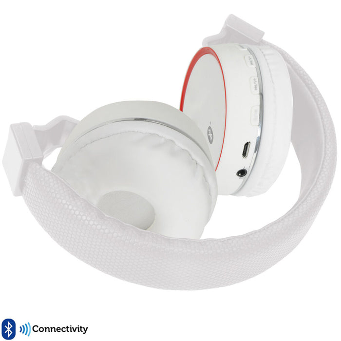 PRO White Wireless Bluetooth Fold Away Headphones Microphone FM SD Gaming Loops