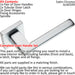 Door Handle & Latch Pack Satin Chrome Modern Slim Lever Screwless Square Rose Loops