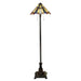 2 Bulb Floor Lamp Tiffany Style Coloured Glass Shade Valiant Bronze LED E27 60W Loops
