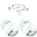 Ceiling Spot Light & 2x Matching Wall Lights White Chrome Round Adjustable Lamp Loops