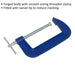 150mm Heavy Duty Forged G-Clamp - 25mm Throat - Threaded Screw Clamp Swivel Tip Loops