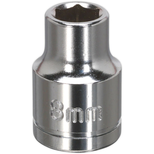 8mm Chrome Plated Drive Socket - 3/8" Square Drive - High Grade Carbon Steel Loops