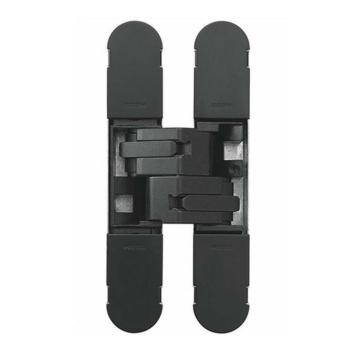 134 x 24mm Concealed Medium Duty Hinge Fits Unrebated Doors Matt Black Loops