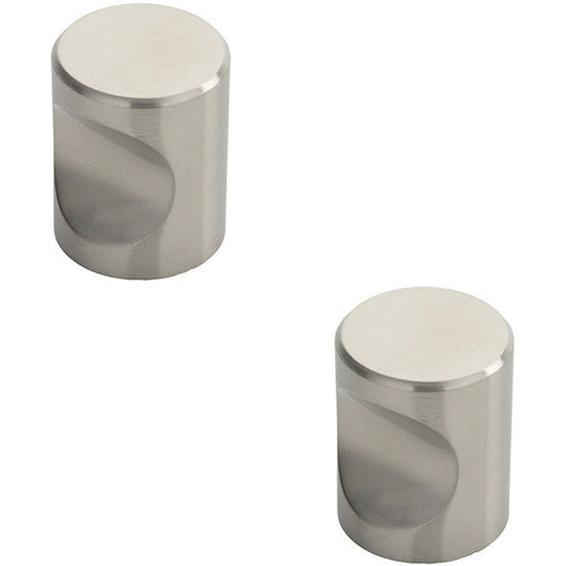 2x Cylindrical Cupboard Door Knob 30mm Diameter Stainless Steel Cabinet Handle Loops
