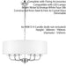 Multi Light Ceiling Pendant 6 Bulb NICKEL & WHITE Chandelier Large Shade Lamp Loops