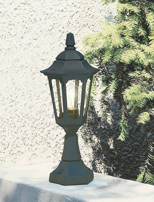 Outdoor IP44 1 Bulb Wall Ground Pedestal Lamp Light Black LED E27 100W d02091 Loops