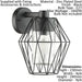 IP44 Outdoor Wall Light Black Wire Cage Shade 1 x 60W E27 Bulb Porch Lamp Loops