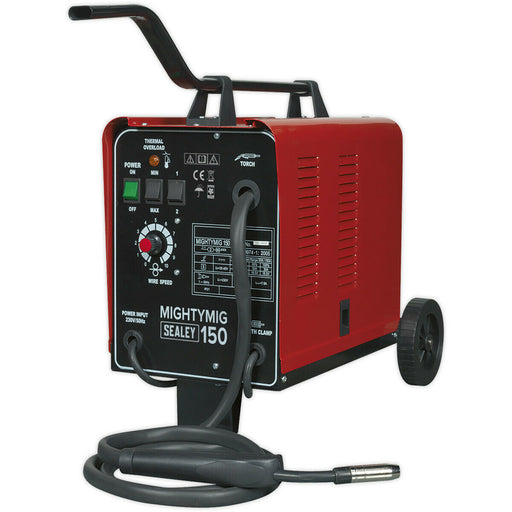 150A Gas / No-Gas MIG Welder - 1.8m Earth Cable - Non-Live Torch - 230V Supply Loops