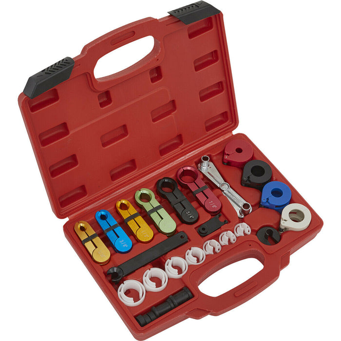 21 Piece Fuel & Air Conditioning Disconnection Tool Kit - Air Hose & Fuel Lines Loops