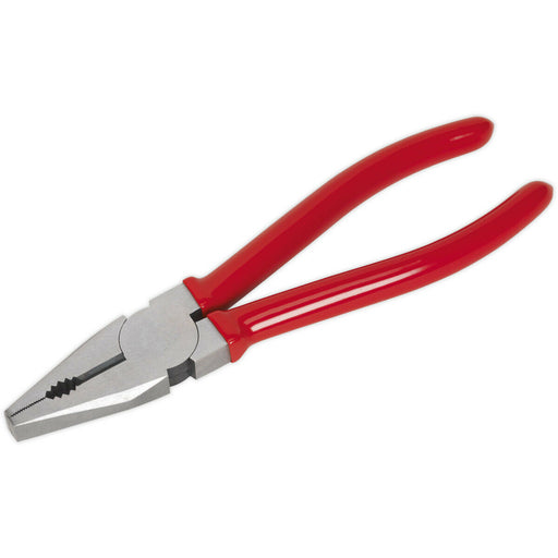 200mm Combination Pliers - Drop Forged Steel - 30mm Jaw Capacity - Serrated Jaws Loops