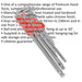 9 Piece Extra-Long Ball-End Hex Key Set -  92 - 230mm Length - 1.5 to 10mm Size Loops
