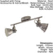 Twin Ceiling Spot Light & 2x Matching Wall Lights Antique Nickel Lamp Shade Head Loops