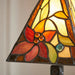 Tiffany Glass Mini Table Lamp Light Dark Bronze & Red Flower Square Shade i00213 Loops