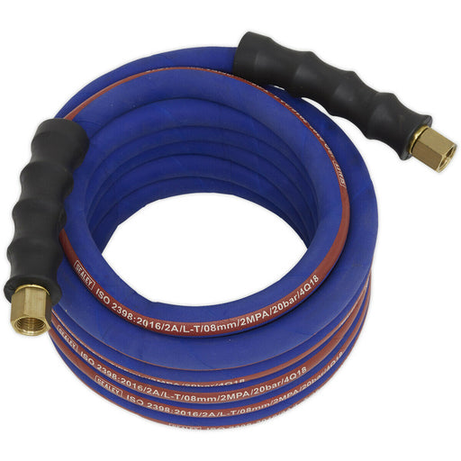 Extra Heavy Duty Air Hose with 1/4 Inch BSP Unions - 5 Metre Length - 8mm Bore Loops