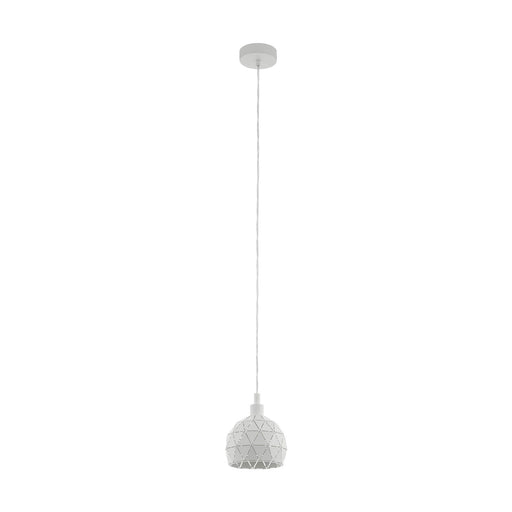 Pendant Light Colour White Powder Coated Steel Faceted Shade Bulb E14 1x40W Loops