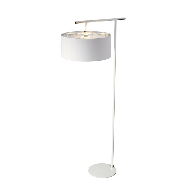 Floor Lamp Shade Silver Metallic Lining White/Polished Nickel LED E27 60W Loops