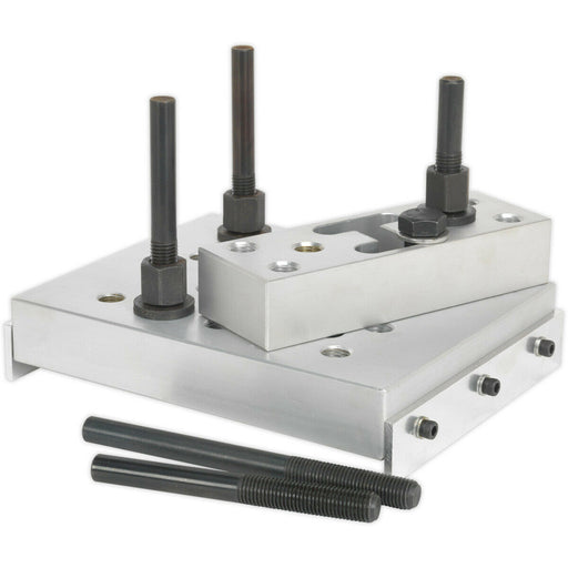 Universal Workshop Press Support Block - 250mm x 200mm Base Plate & 3 Bars Loops
