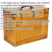 510 x 270 x 405mm Wooden 8 Drawer Machinist Toolbox - Lockable Portable Chest Loops