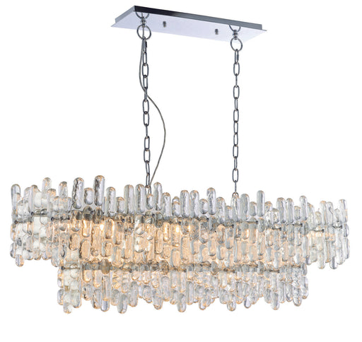 Ceiling Pendant Light Chrome Plate & Clear Glass 12 x 40W E14 Dimmable Loops