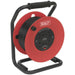 50m Heavy Duty Cable Reel with Thermal Trip - 4 x 230V Plug Sockets - PVC Cable Loops