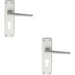 2x PAIR Straight Tapered Lever on Euro Lock Backplate 152 x 41mm Satin Aluminium Loops