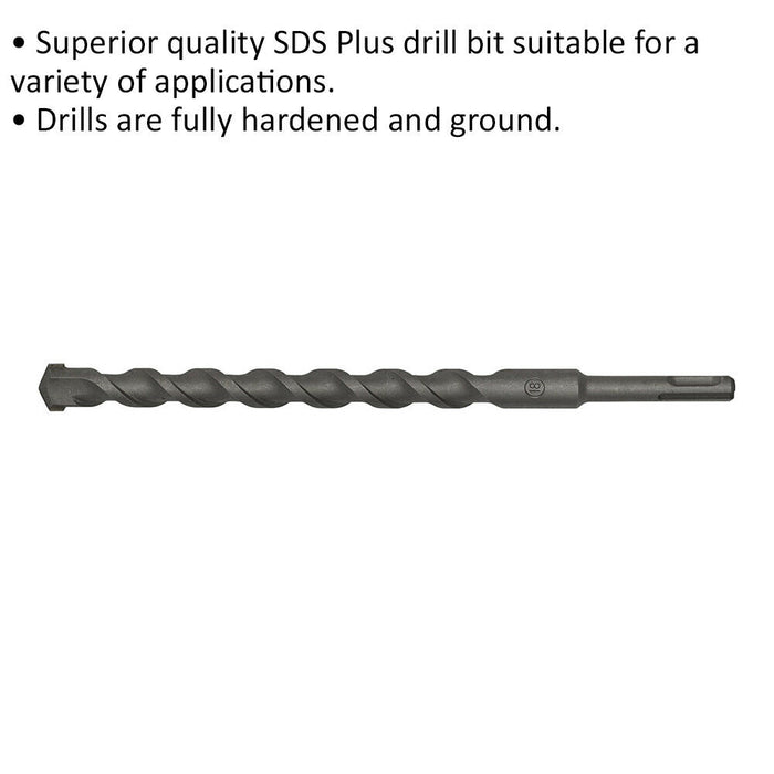 18 x 250mm SDS Plus Drill Bit - Fully Hardened & Ground - Smooth Drilling Loops