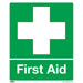 1x FIRST AID Health & Safety Sign - Rigid Plastic 250 x 300mm Warning Plate Loops