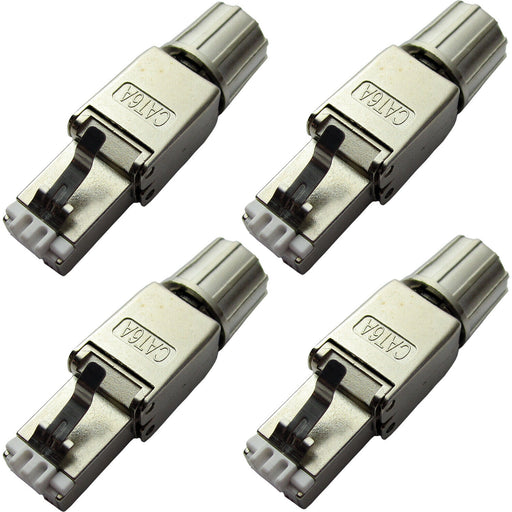 4x RJ45 CAT6a Tool less Connectors & Boot FTP Shielded Outdoor Ethernet Plugs Loops